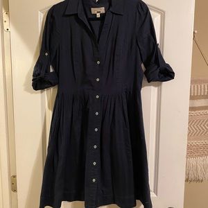 Moulinette Soeurs navy button down dress